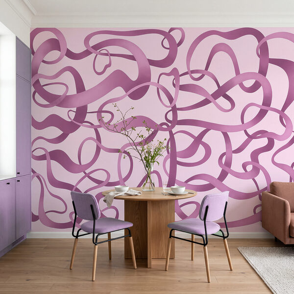 Papel de parede Linhas onduladas em rosa e roxo (REF: t01168v3)