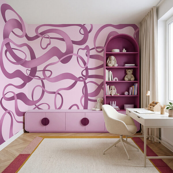 Papel de parede Linhas onduladas em rosa e roxo (REF: t01168v3)