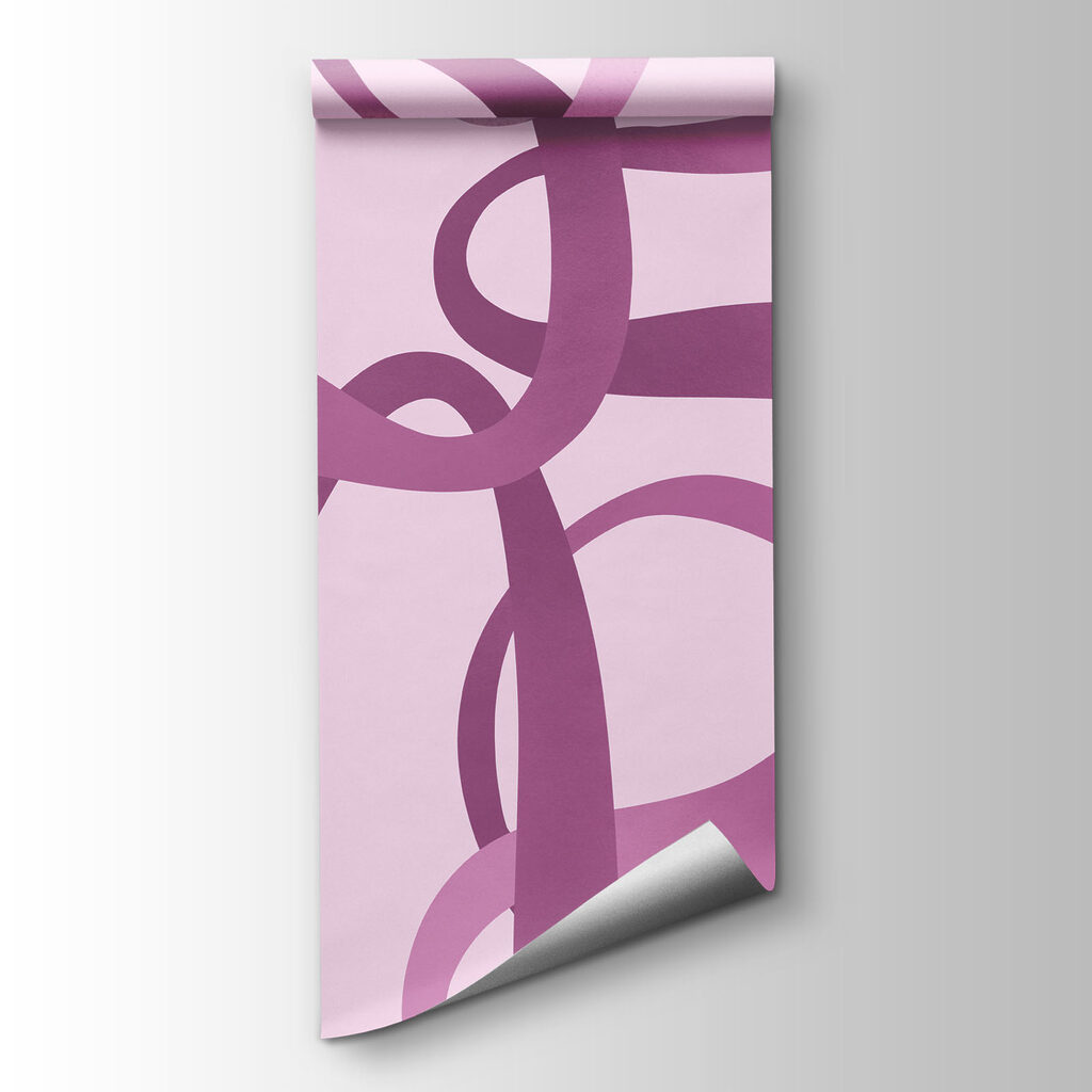 Papel de parede Linhas onduladas em rosa e roxo (REF: t01168v3)
