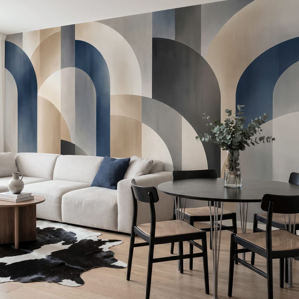 Papel de parede Formas abstratas em tons suaves (REF: t01188)