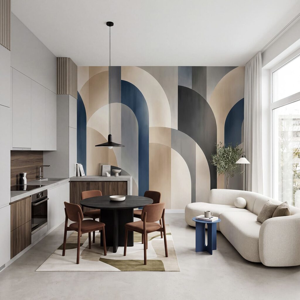 Papel de parede Formas abstratas em tons suaves (REF: t01188)
