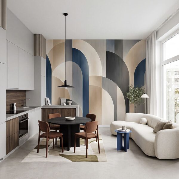 Papel de parede Formas abstratas em tons suaves (REF: t01188)