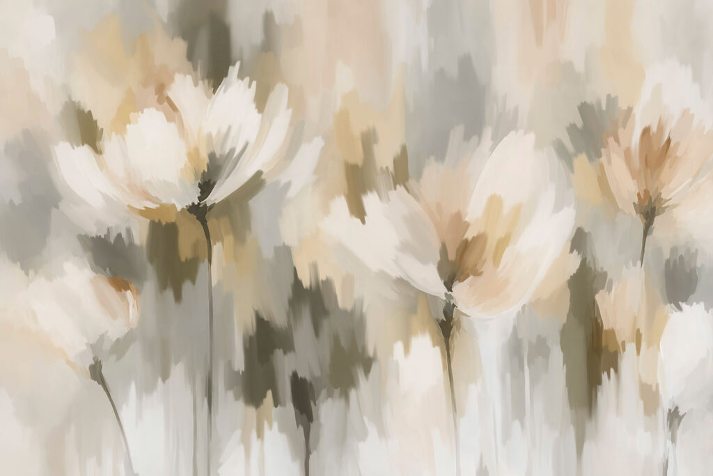 Papel de parede Pintura de flores num fundo desfocado (REF: t01189v1) Papel de parede Pintura de flores num fundo desfocado (REF: t01189v1)