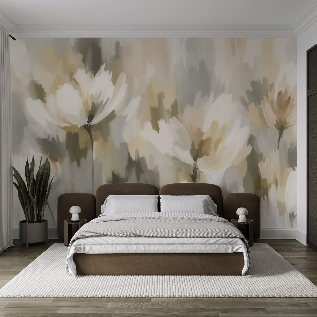Papel de parede Pintura de flores num fundo desfocado (REF: t01189v1) Papel de parede Pintura de flores num fundo desfocado (REF: t01189v1)