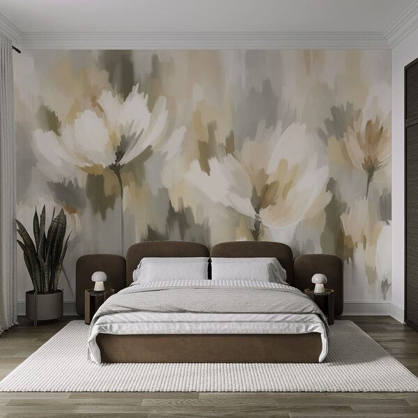 Papel de parede Pintura de flores num fundo desfocado (REF: t01189v1) Papel de parede Pintura de flores num fundo desfocado (REF: t01189v1)