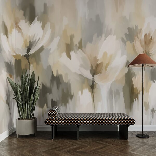 Papel de parede Pintura de flores num fundo desfocado (REF: t01189v1) Papel de parede Pintura de flores num fundo desfocado (REF: t01189v1)