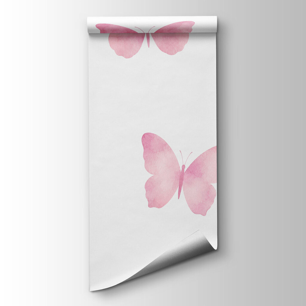 Papel de parede Padrão de borboletas cor-de-rosa (REF: t01190v1)