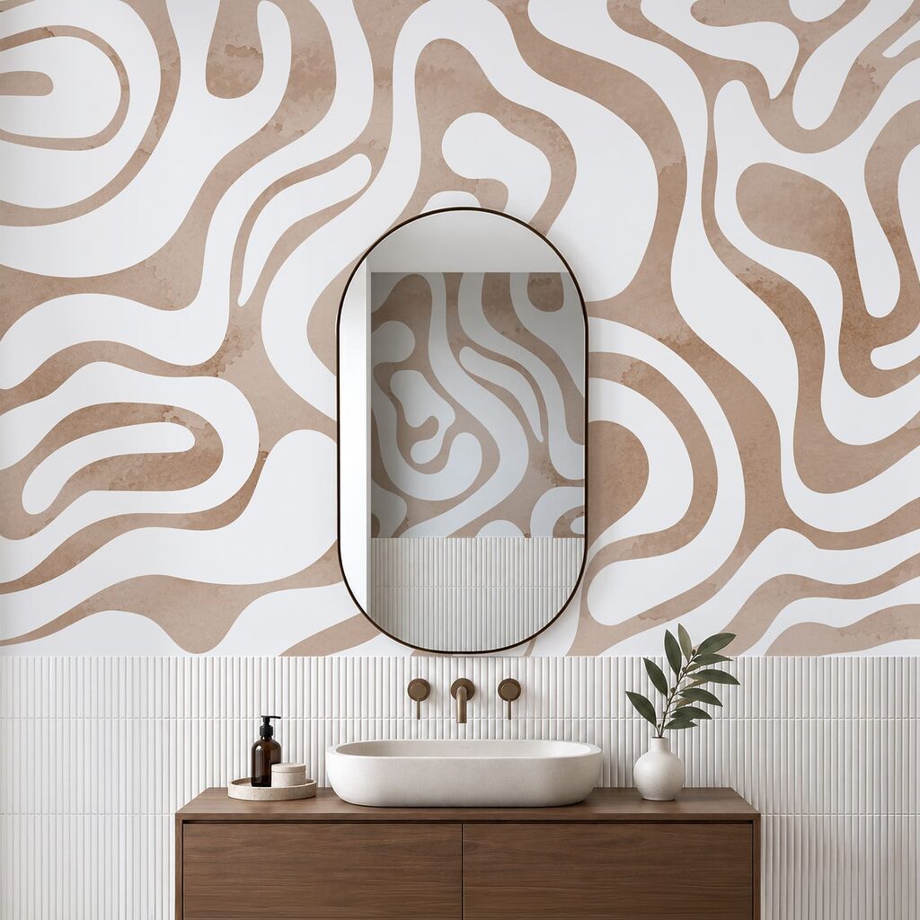 Papel de parede Padrão branco e rosa (REF: t01191v1)