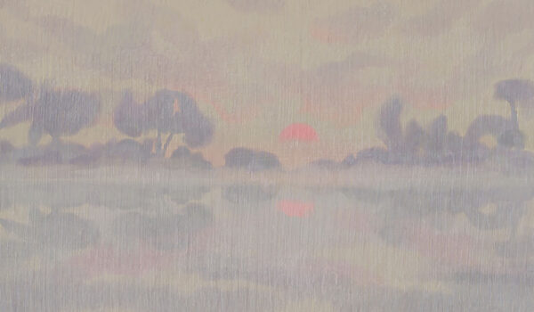 Papel de parede Pintura de árvores e nuvens (REF: t01145)