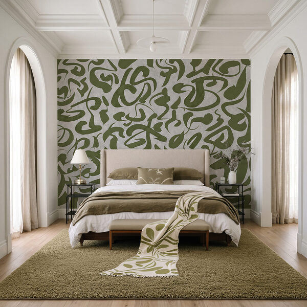 Papel de parede Padrão de linhas verdes e cinzentas (REF: t01147v1)