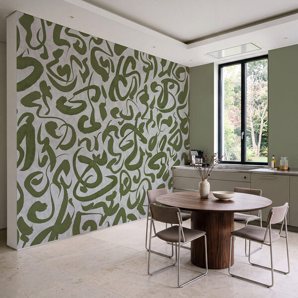 Papel de parede Padrão de linhas verdes e cinzentas (REF: t01147v1)