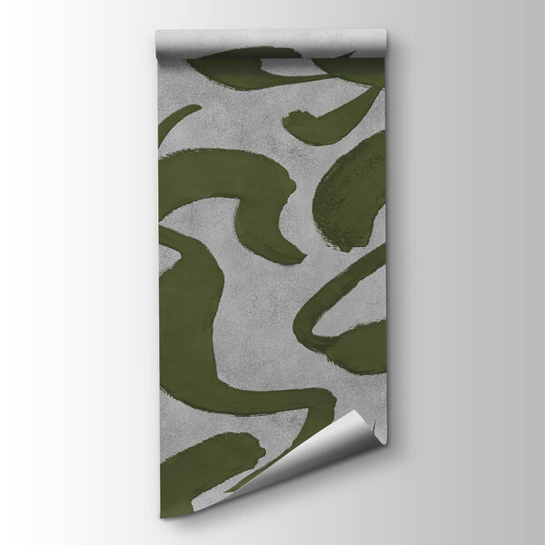 Papel de parede Padrão de linhas verdes e cinzentas (REF: t01147v1)
