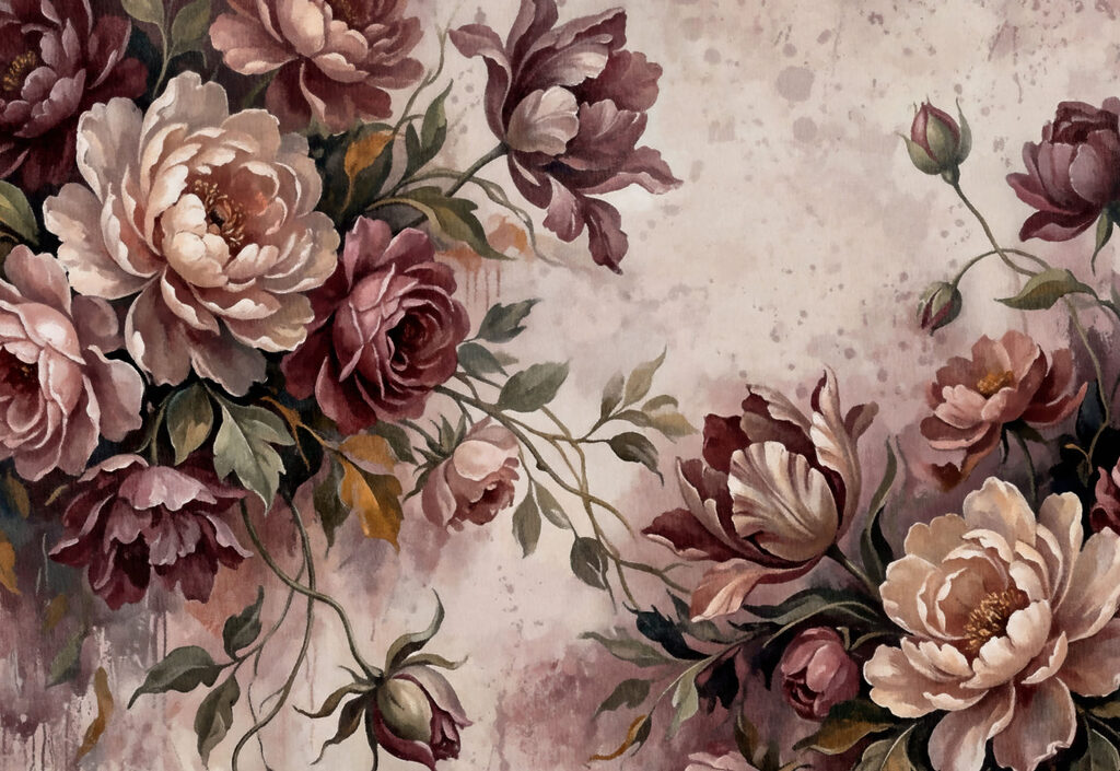 Papel de parede - Flores elegantes em tons suaves (REF: t01161) Papel de parede - Flores elegantes em tons suaves (REF: t01161)