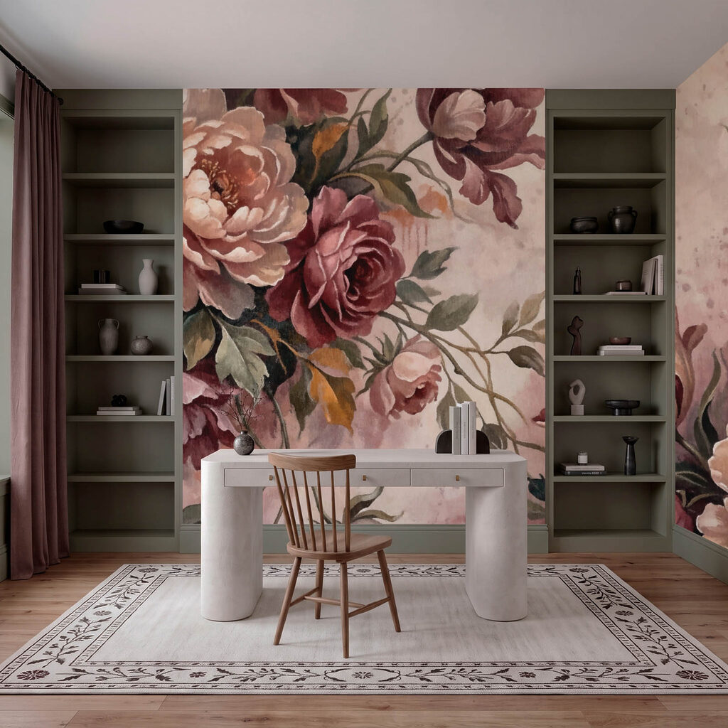 Papel de parede - Flores elegantes em tons suaves (REF: t01161) Papel de parede - Flores elegantes em tons suaves (REF: t01161)
